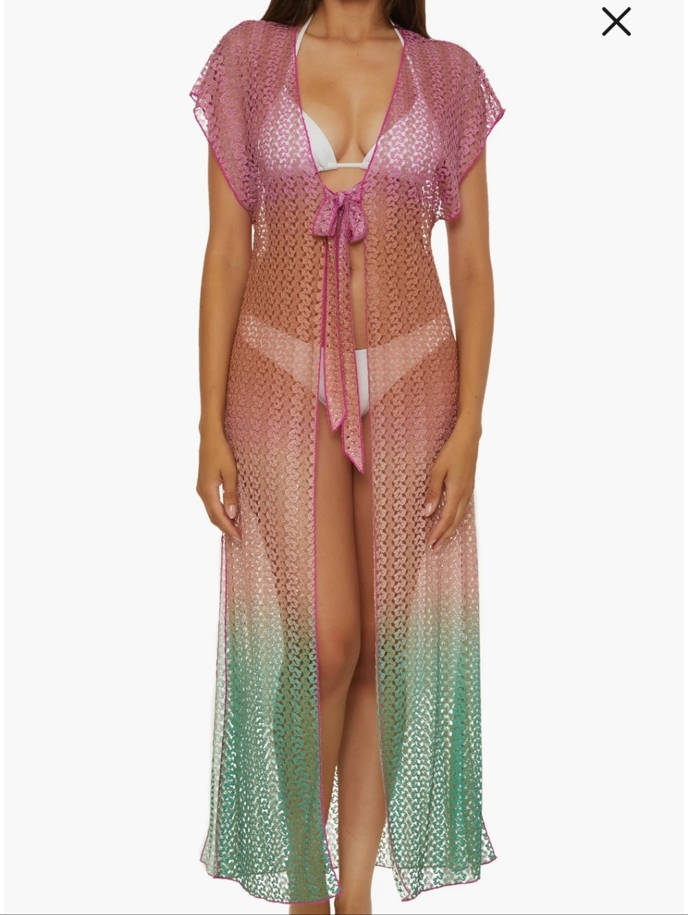 NWT. Becca Sunset Crochet  Metallic Ombre Cover-up Sz. 2X